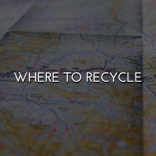 A map of the united states with the words " where to recycle ".